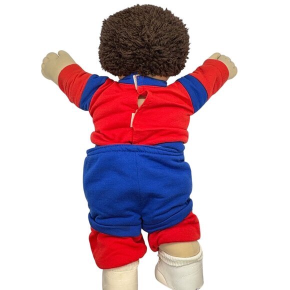 Vintage Cabbage Patch Kids Boy Doll With Brown Hair & Red/Blue Outfit - Picture 3 of 7